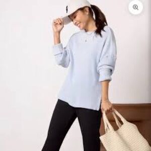 NWT Varley Kingsley Mock Neck Knit Sweater Pale Blue - Size Large